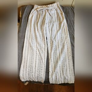 Sienna Sky Womens Size Medium Black And White Striped Boho Pants